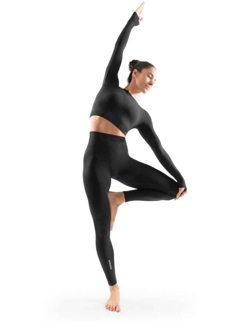 Leggings da allenamento senza cuciture da donna fitness donna salem Nero - Kiabi