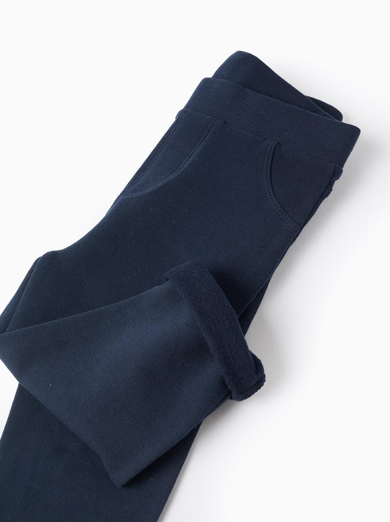 Leggings felpate con tasche decorative Blu scuro - Kiabi