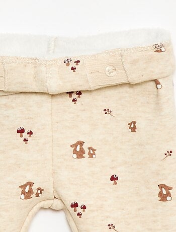 Leggings felpati in mollettone con fiocco