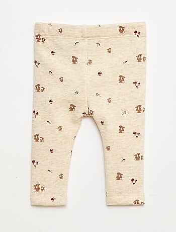 Leggings felpati in mollettone con fiocco