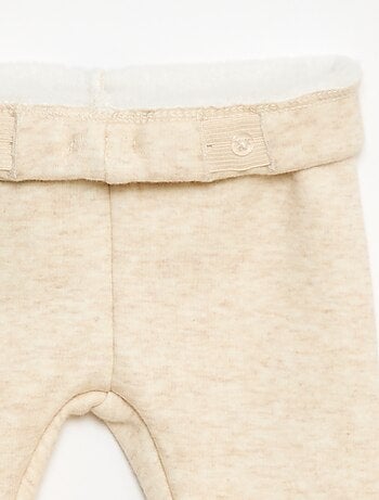 Leggings felpati in mollettone con fiocco