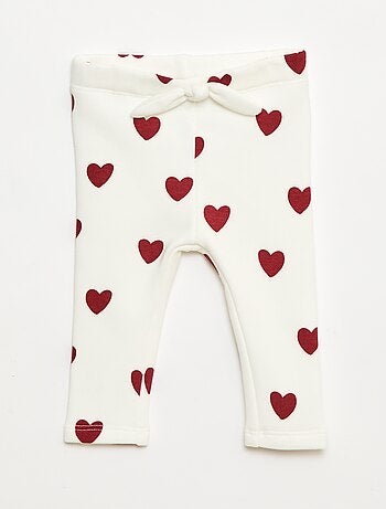 Leggings felpati in mollettone con fiocco