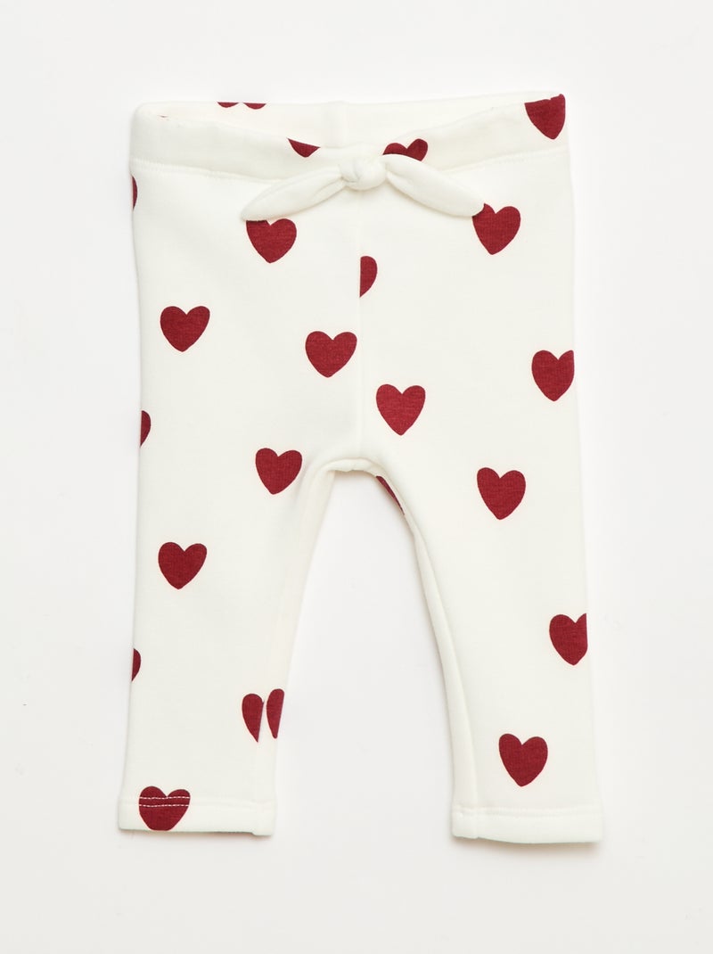Leggings felpati in mollettone con fiocco Bianco - Kiabi