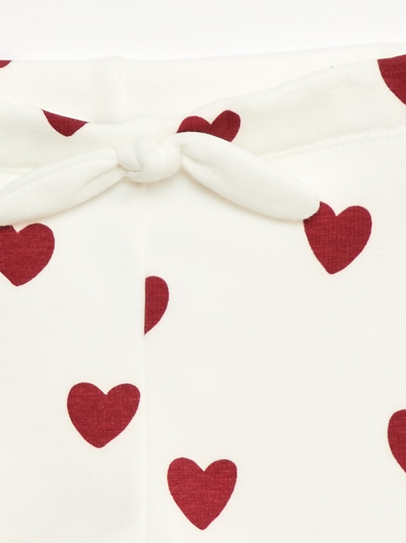 Leggings felpati in mollettone con fiocco Bianco - Kiabi