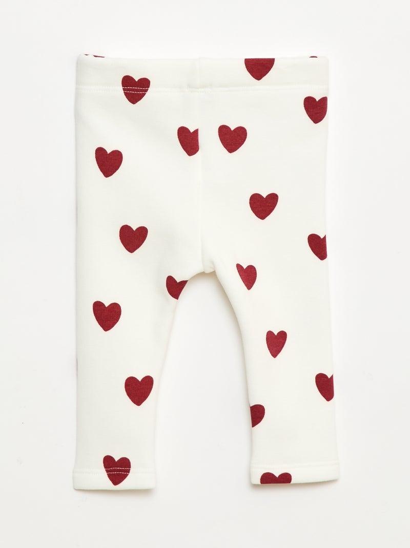 Leggings felpati in mollettone con fiocco Bianco - Kiabi