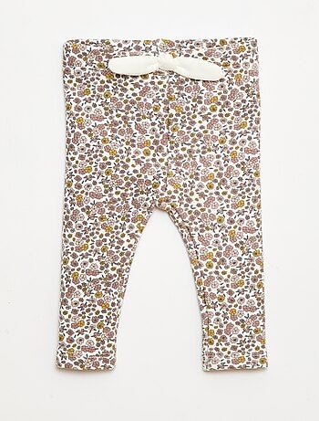 Leggings felpati in mollettone con fiocco