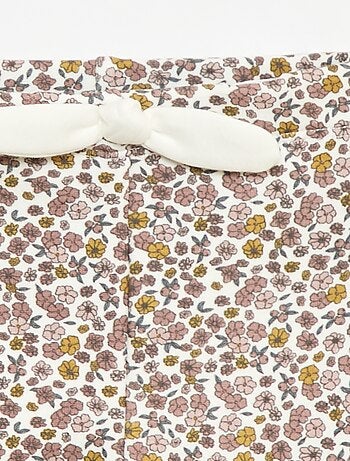 Leggings felpati in mollettone con fiocco