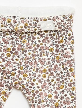 Leggings felpati in mollettone con fiocco