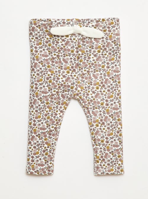 Leggings felpati in mollettone con fiocco - Kiabi