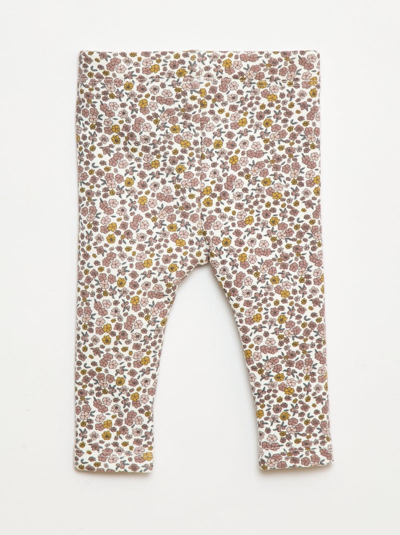 Leggings felpati in mollettone con fiocco Bianco - Kiabi