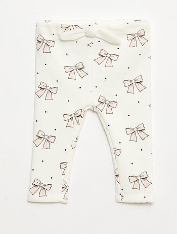 Leggings felpati in mollettone con fiocco