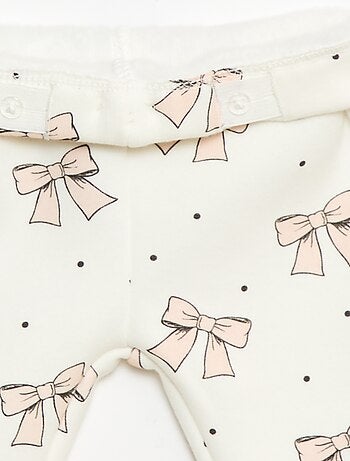 Leggings felpati in mollettone con fiocco