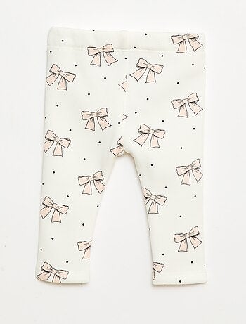 Leggings felpati in mollettone con fiocco