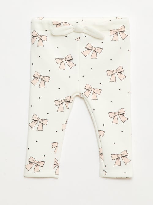 Leggings felpati in mollettone con fiocco - Kiabi