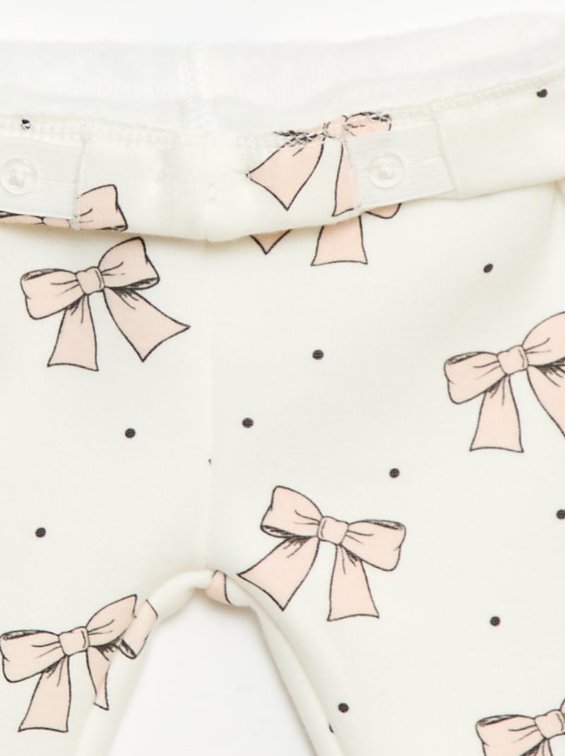Leggings felpati in mollettone con fiocco Bianco - Kiabi