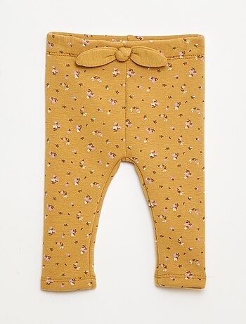 Leggings felpati in mollettone con fiocco