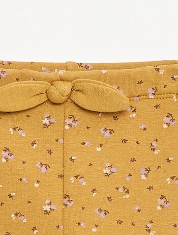 Leggings felpati in mollettone con fiocco