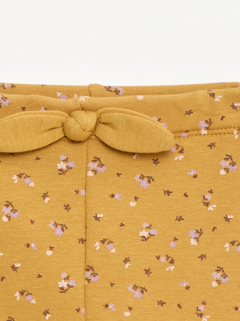 Leggings felpati in mollettone con fiocco Giallo - Kiabi