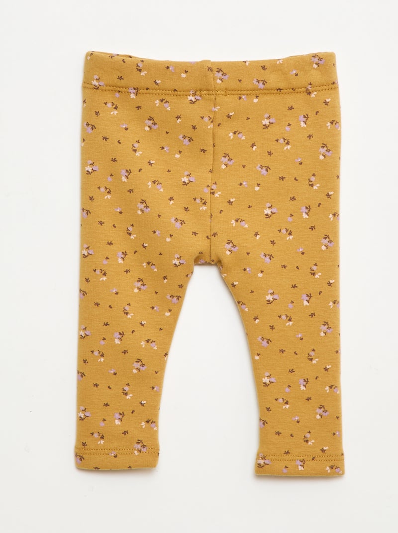 Leggings felpati in mollettone con fiocco Giallo - Kiabi