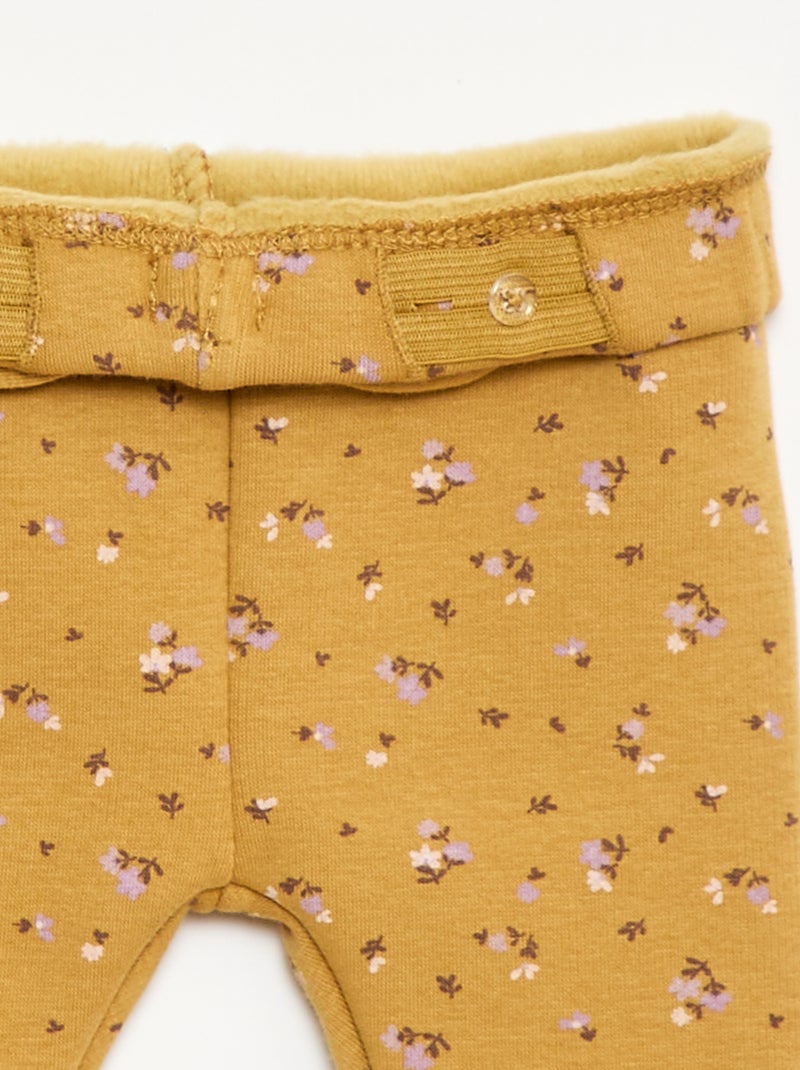 Leggings felpati in mollettone con fiocco Giallo - Kiabi