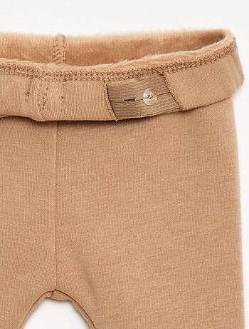 Leggings felpati in mollettone con fiocco