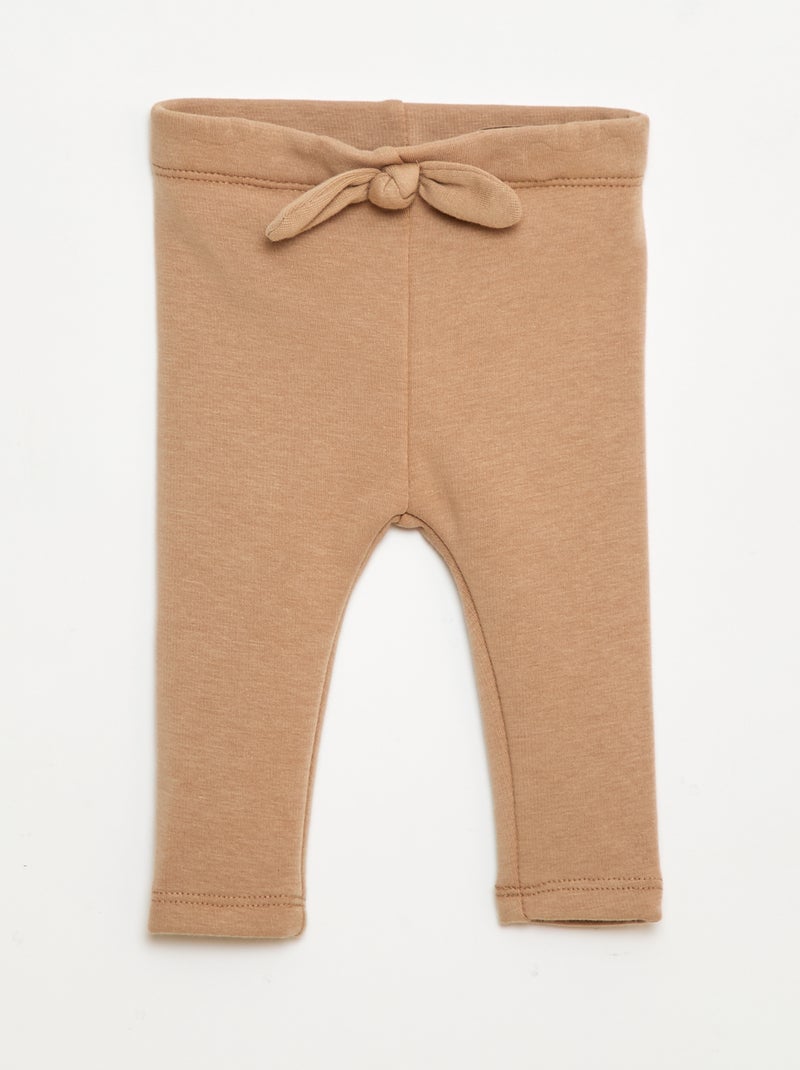 Leggings felpati in mollettone con fiocco Marrone - Kiabi