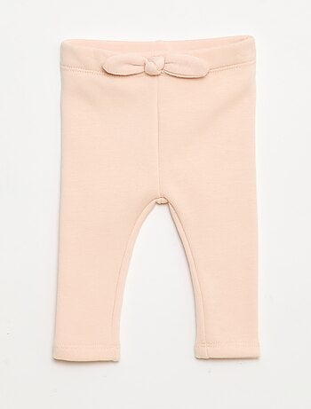 Leggings felpati in mollettone con fiocco