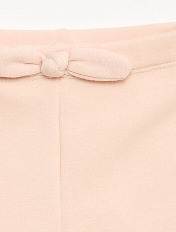 Leggings felpati in mollettone con fiocco