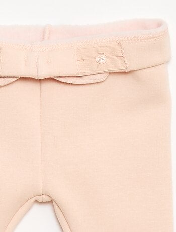 Leggings felpati in mollettone con fiocco