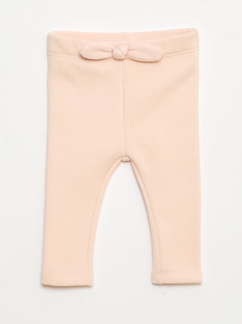 Leggings felpati in mollettone con fiocco Rosa - Kiabi