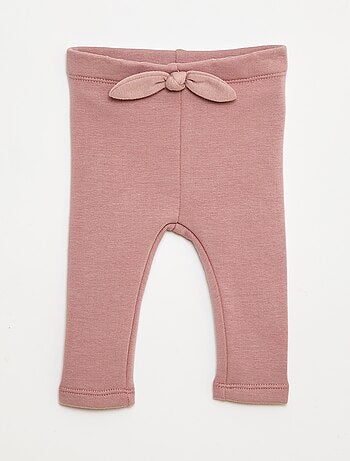 Leggings felpati in mollettone con fiocco