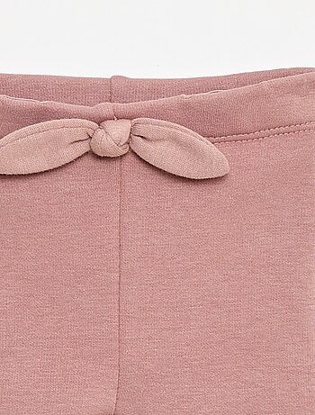 Leggings felpati in mollettone con fiocco