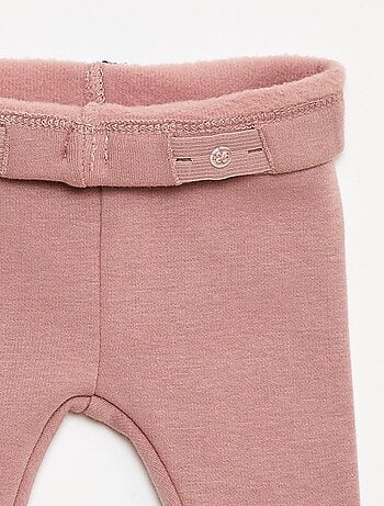 Leggings felpati in mollettone con fiocco