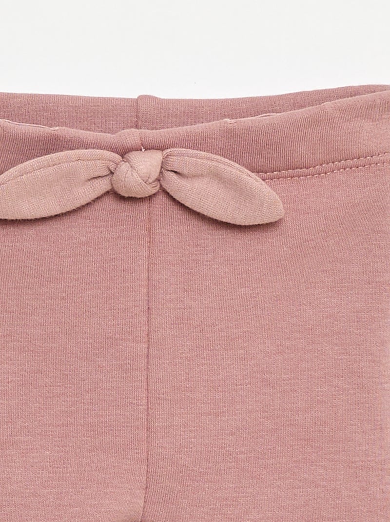 Leggings felpati in mollettone con fiocco Rosa - Kiabi