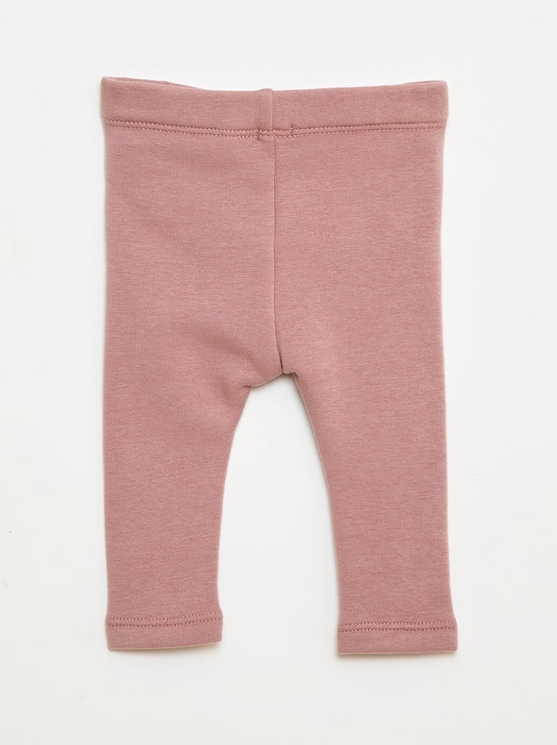 Leggings felpati in mollettone con fiocco Rosa - Kiabi
