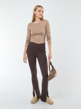 Leggings flare a costine