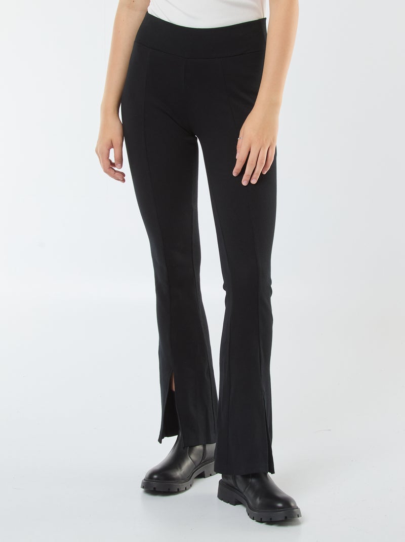 Leggings flare a costine nero - Kiabi