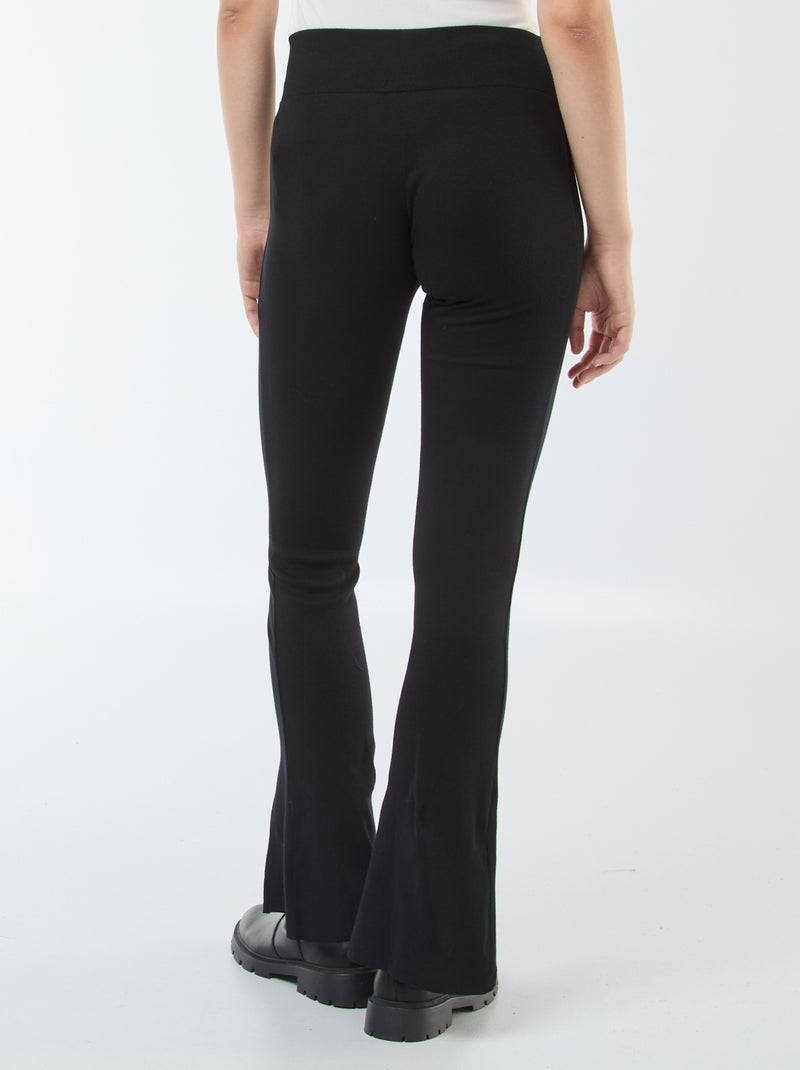 Leggings flare a costine nero - Kiabi