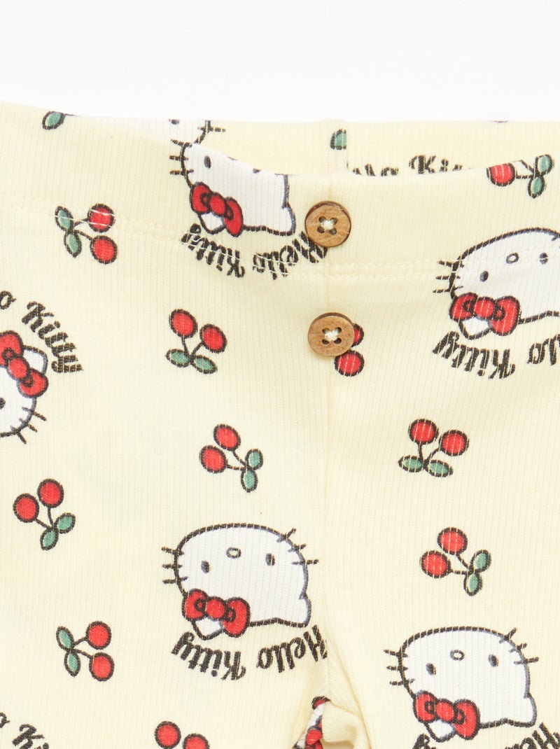 Leggings 'Hello Kitty' in costina di cotone Giallo - Kiabi