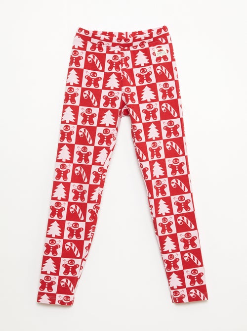 Leggings in cotone con motivo natalizio all-over - Kiabi