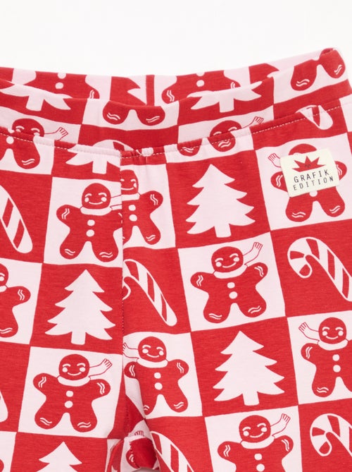 Leggings in cotone con motivo natalizio all-over - Kiabi