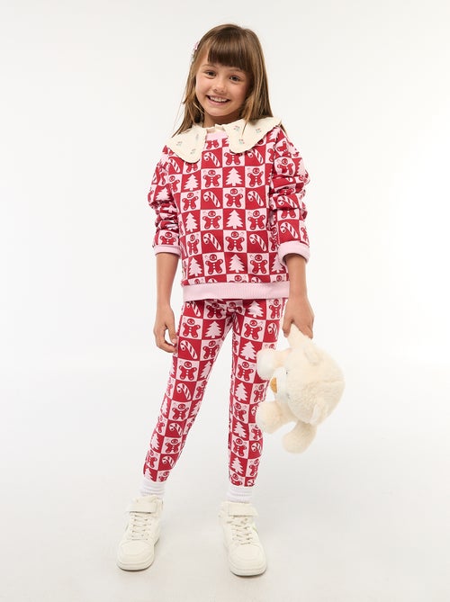 Leggings in cotone con motivo natalizio all-over - Kiabi