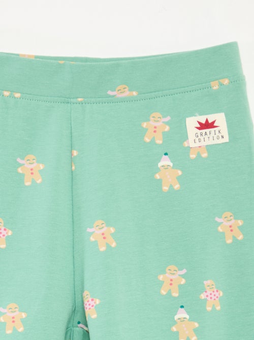 Leggings in cotone con motivo natalizio all-over - Kiabi