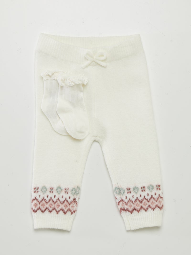 Leggings in jacquard + calzini BIANCO - Kiabi
