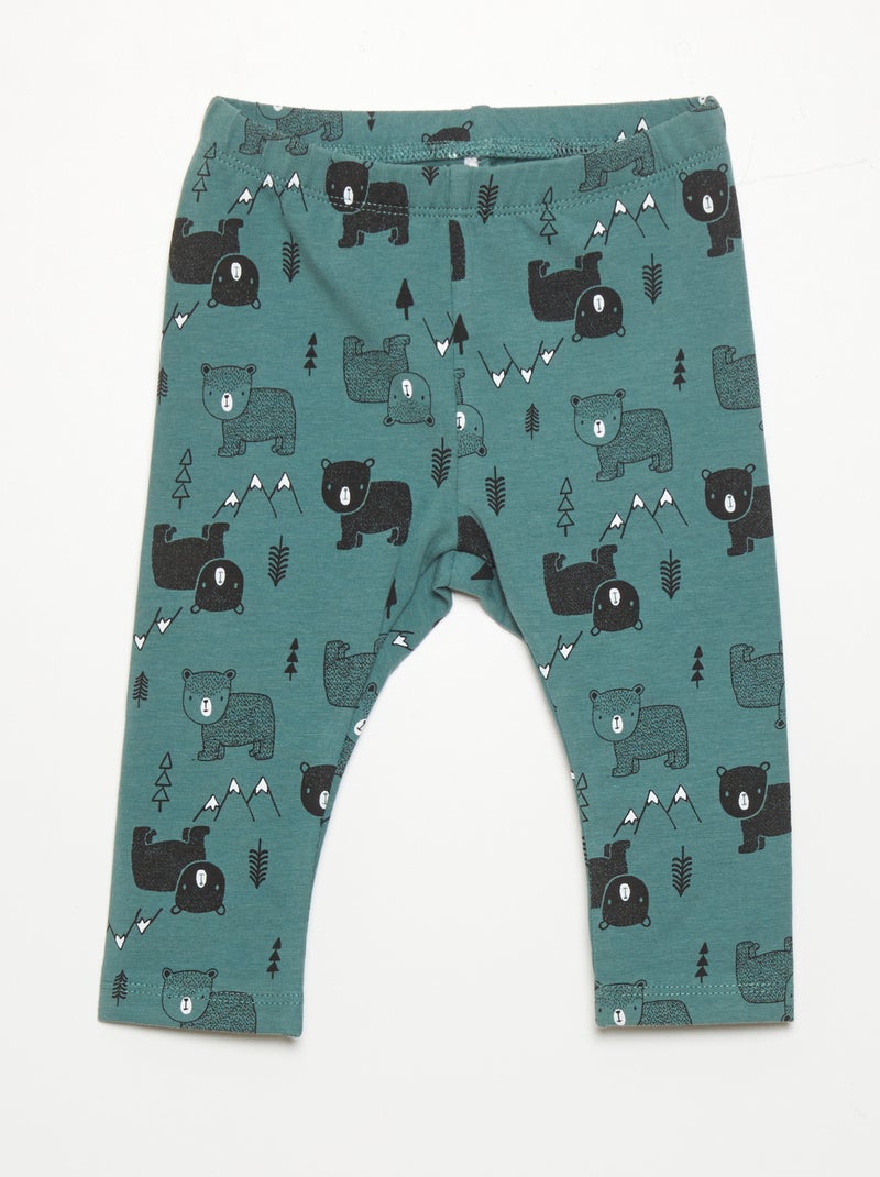 Leggings in jersey con stampa VERDE - Kiabi
