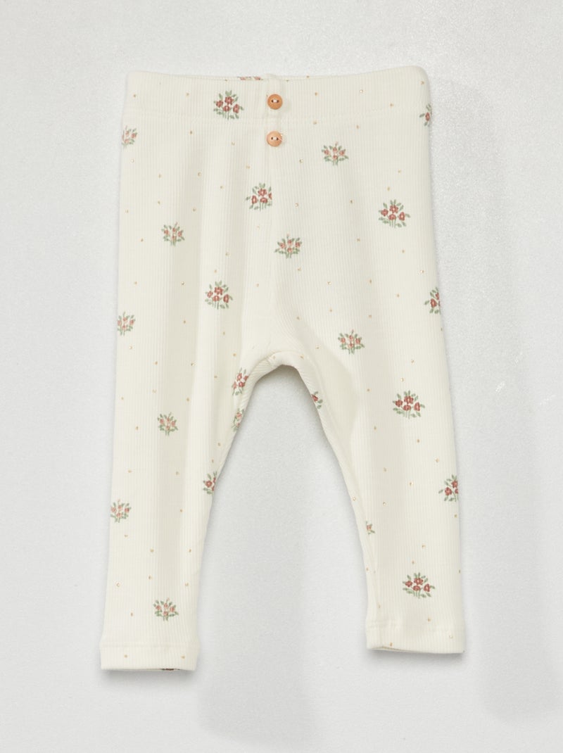 Leggings in maglia a coste BIANCO - Kiabi