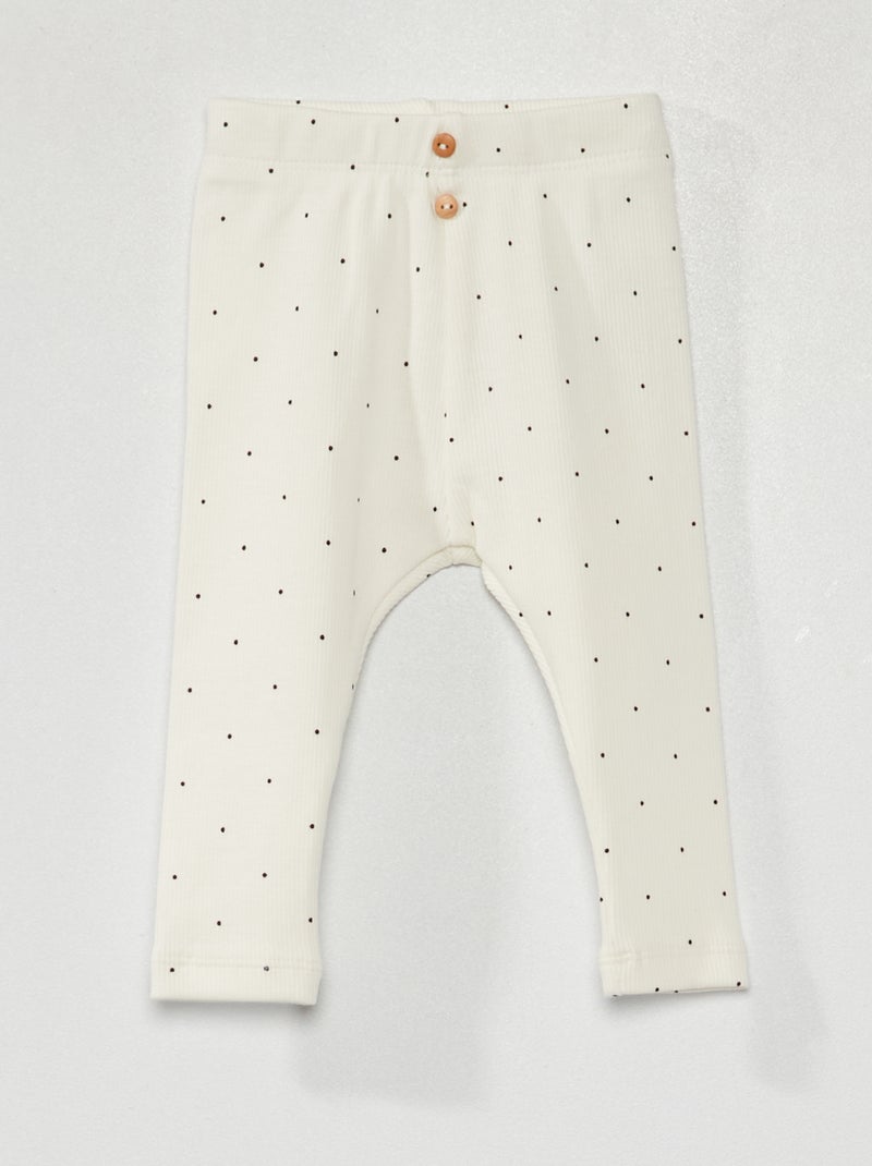 Leggings in maglia a coste BIANCO - Kiabi