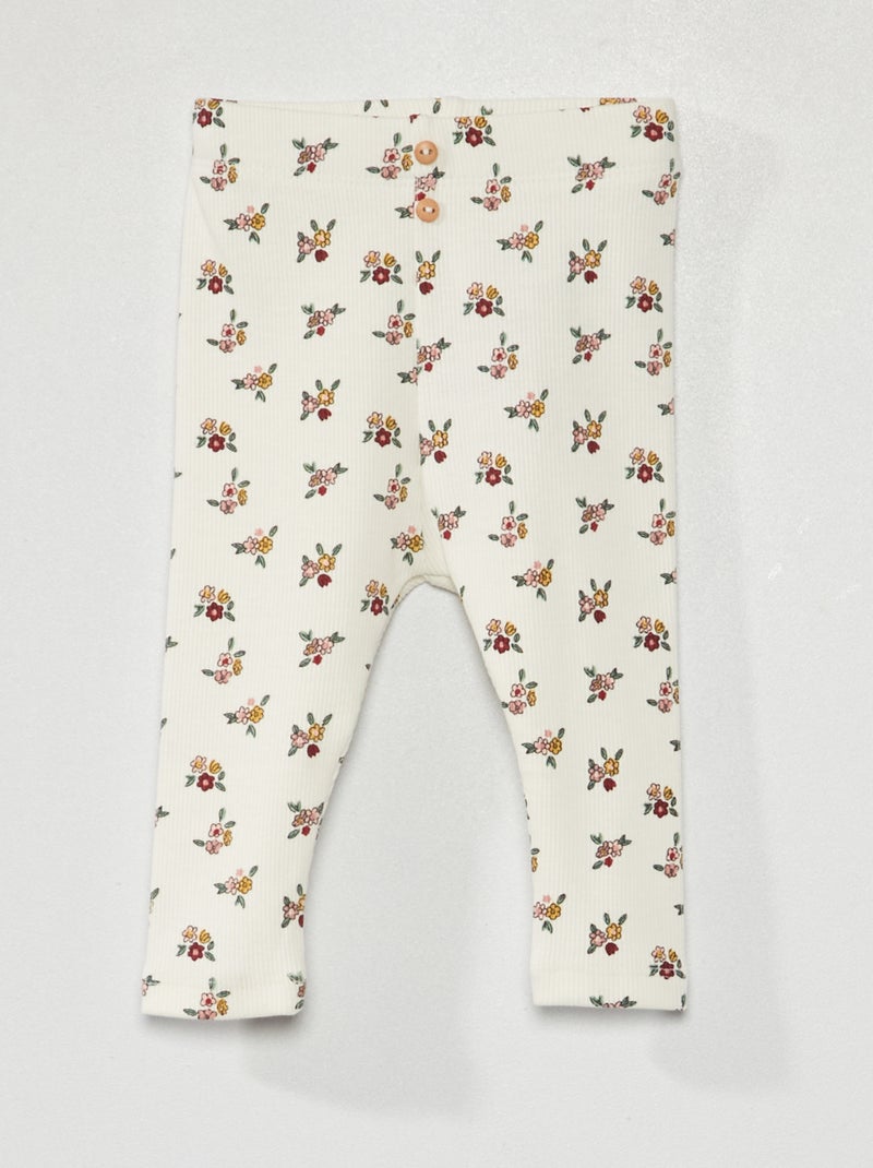 Leggings in maglia a coste BIANCO - Kiabi
