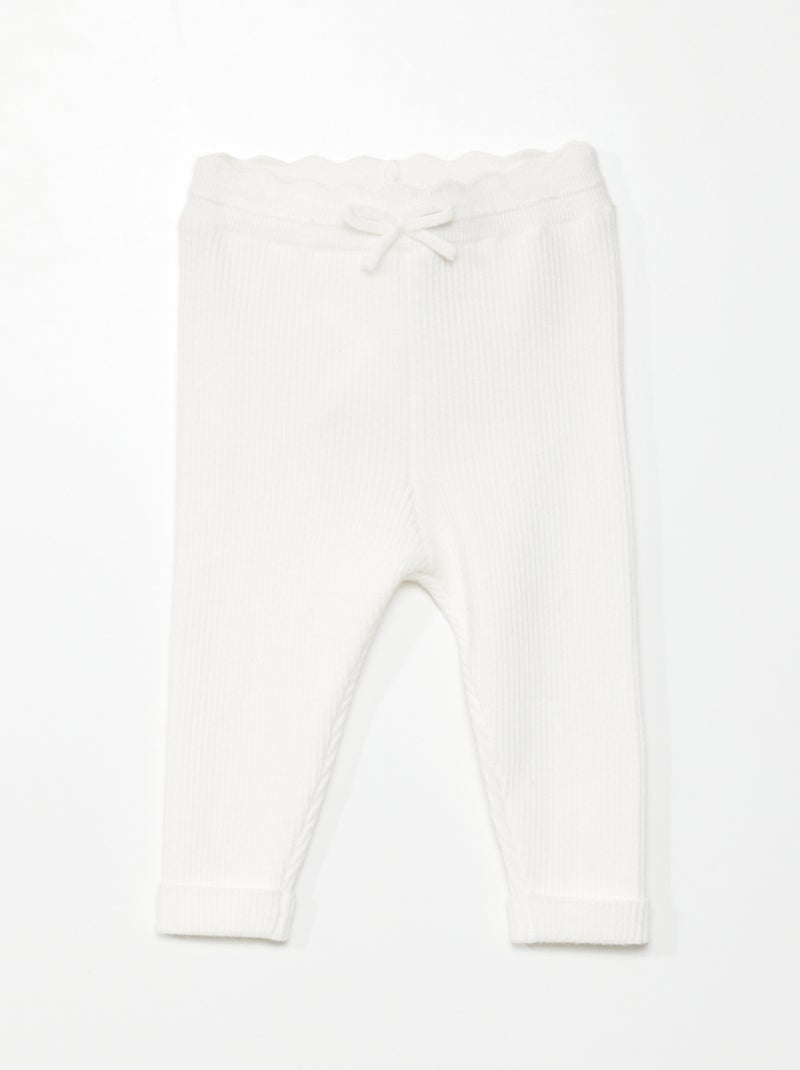 Leggings in maglia a coste Bianco - Kiabi
