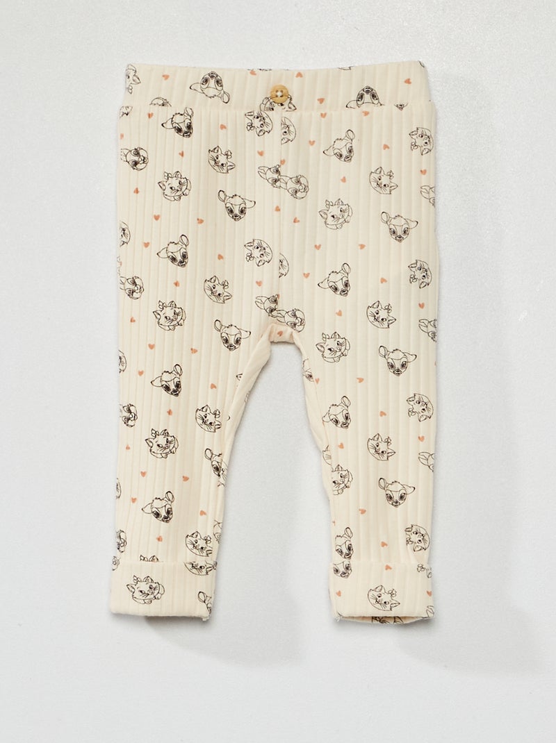 Leggings in maglia a coste 'Disney' BIANCO - Kiabi